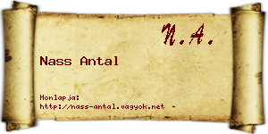 Nass Antal névjegykártya